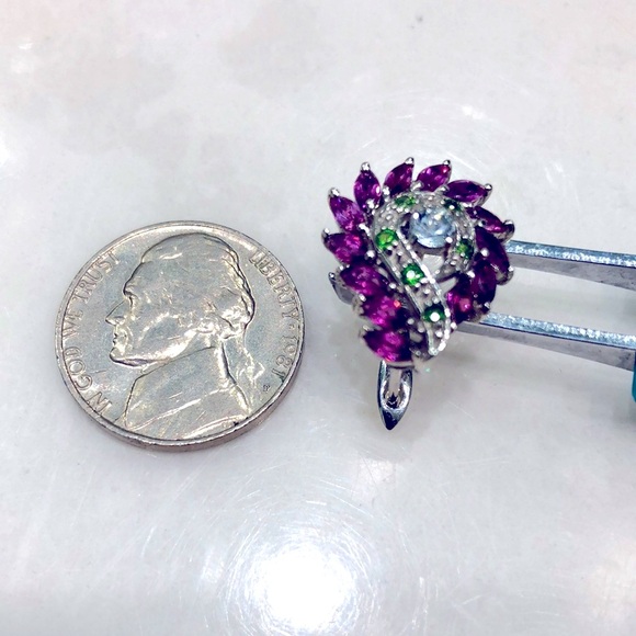 Amethyst Aquamarine 14KGP Earrings - Picture 7 of 7